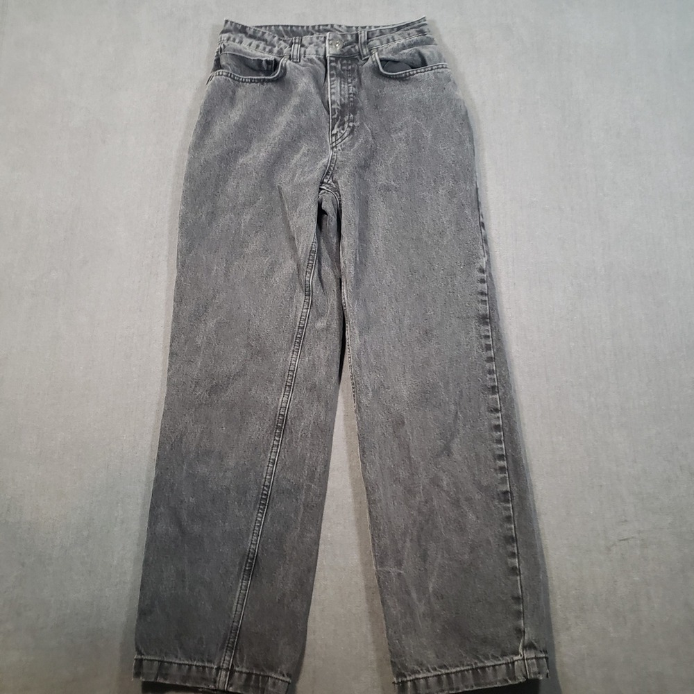 Ragged Jeans Wide Leg Jeans Womens 26 Black Acid Wash High Rise Straight Denim